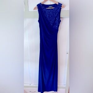 R&M Collection Royal Blue Sleeveless Evening Gown Dress - Size 8